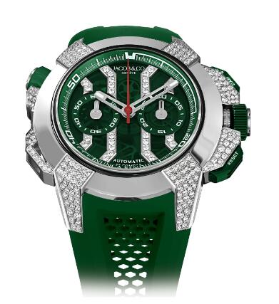 Jacob & Co EC412.20.AA.UA.ABRUA Epic X Chrono Titanium Pave Diamonds Green replica watch